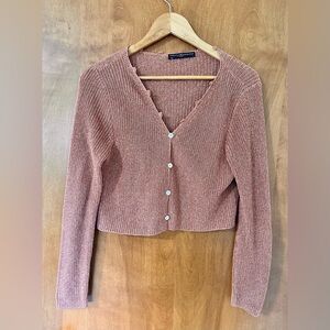 Peruvian Connection Terracotta Cardigan Sweater